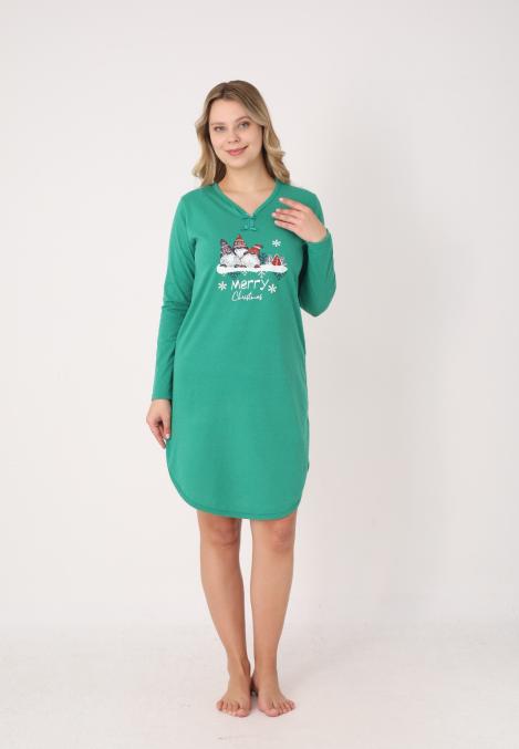 Camasa de noapte Craciun,Imprimeu Merry Christmas,En-gros